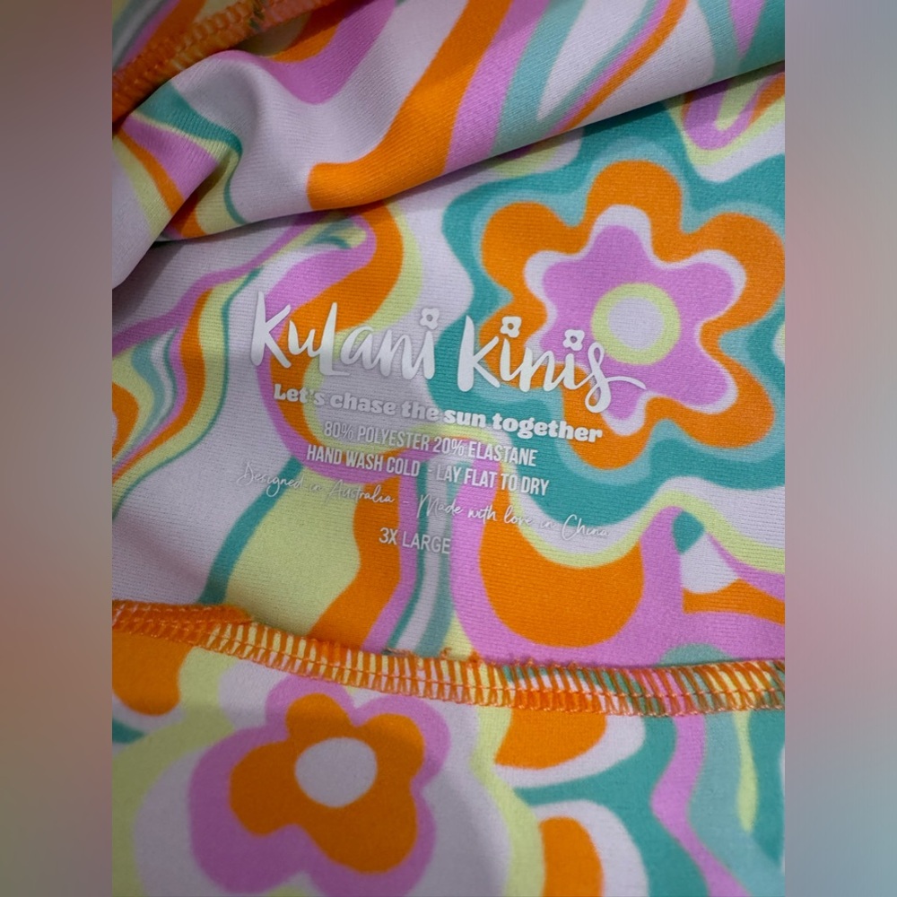 Kulani Kinis Long Crop In Scuba Aruba Bikini Top Size 3XL NWT - Picture 3 of 4